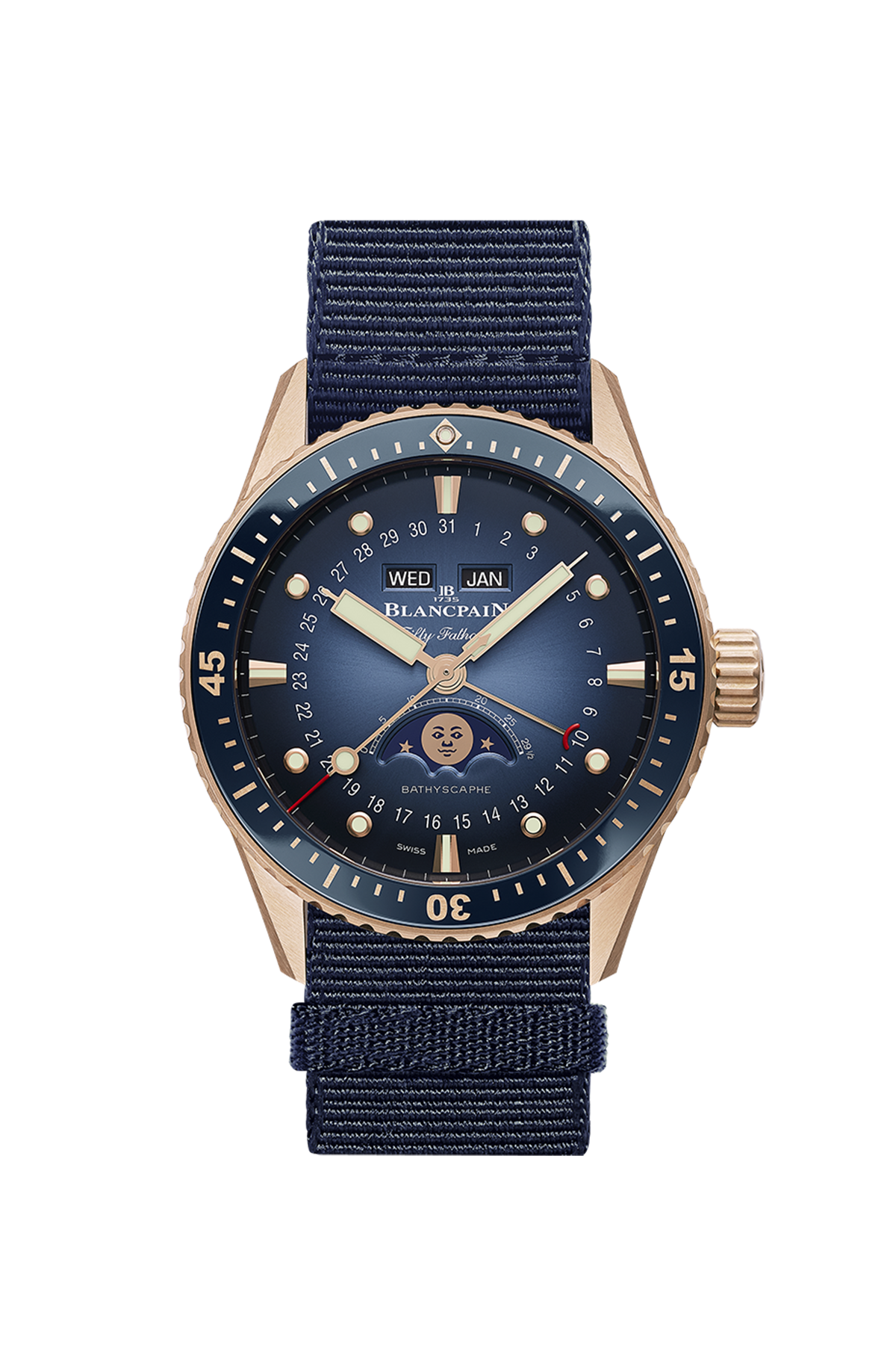 Blancpain Fifty Fathoms Bathyscaphe Quantieme Complet Men's Watch - Premium Luxury Product