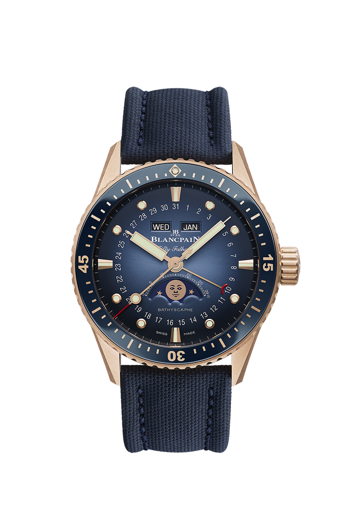 Blancpain Fifty Fathoms Bathyscaphe Quantième Complet Men's Watch - Premium Luxury Product