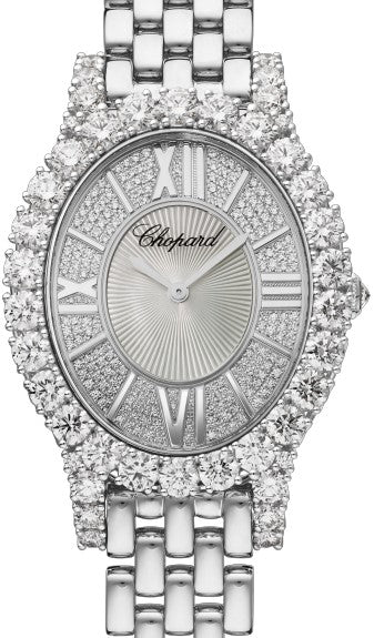 Chopard L’Heure Du Diamant Small Oval 18K White Gold & Diamonds Ladies Watch - Premium Luxury Product
