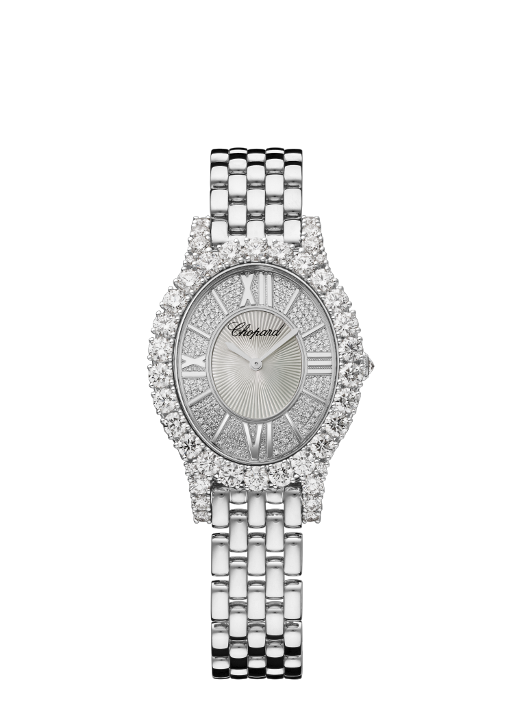 Chopard L’Heure Du Diamant Small Oval 18K White Gold & Diamonds Ladies Watch - Premium Luxury Product