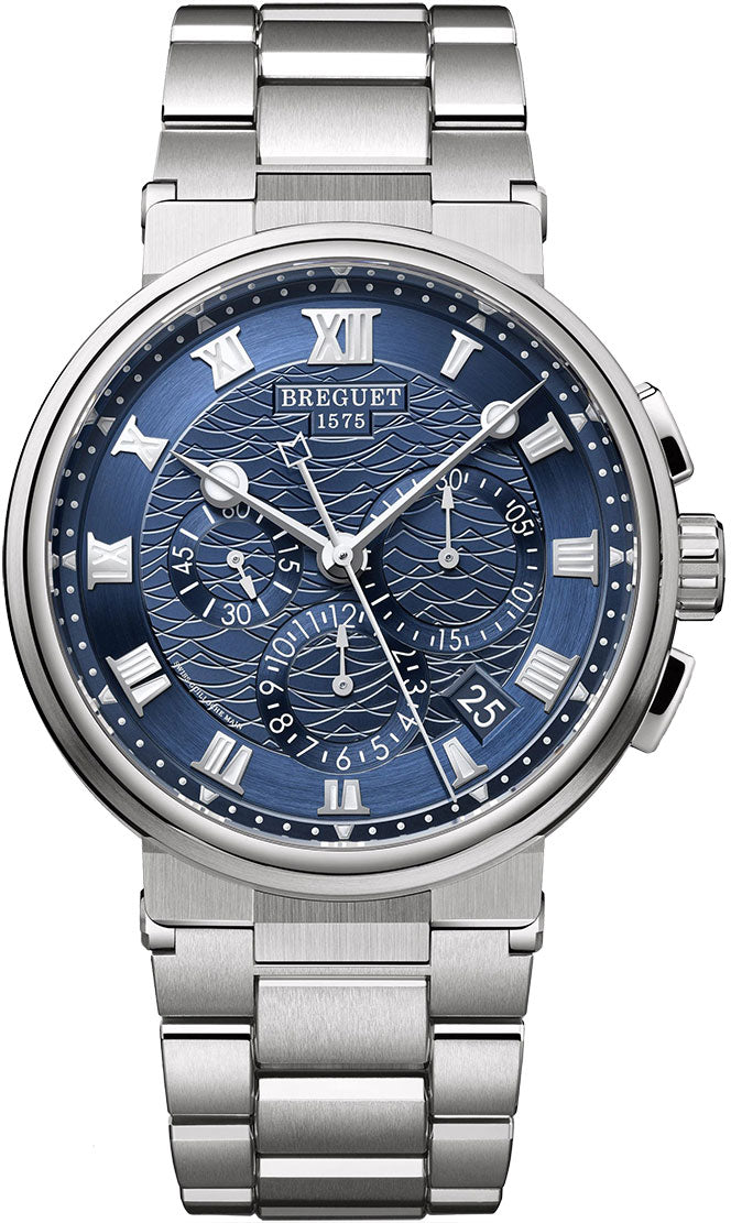 Breguet Marine 5527 Chronograph 18K White Gold Men's Watch - Premium Luxury Product