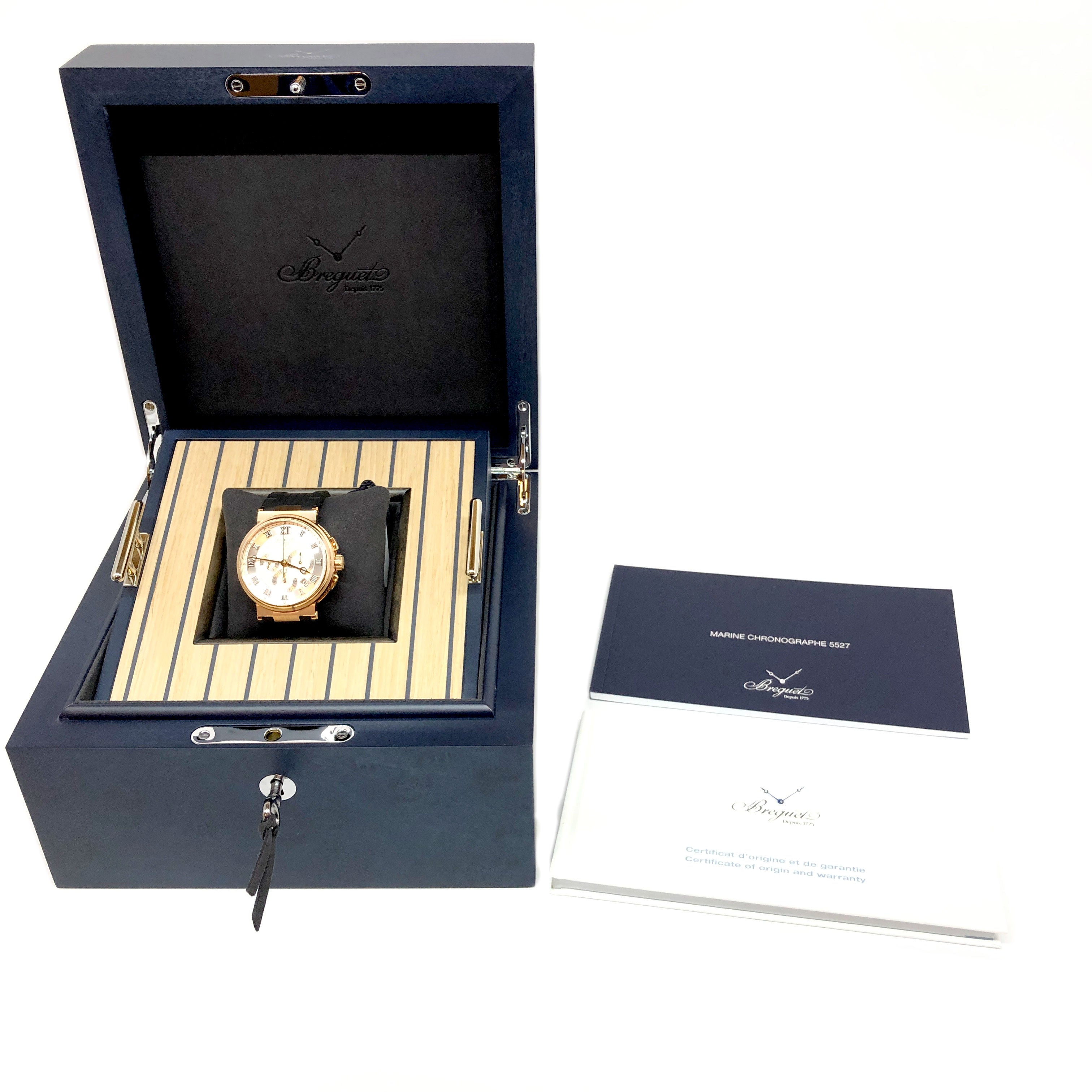 Breguet Marine 5527 Chronograph 18K Rose Gold Men's Watch - Premium Luxury Product