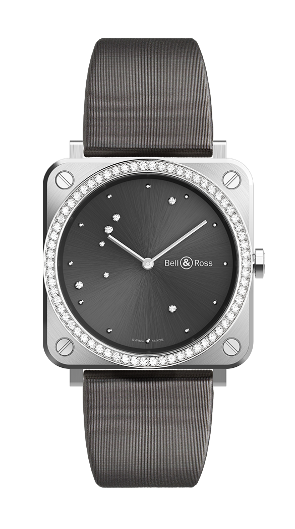 Bell & Ross Instruments BR S Grey Diamond Eagle & Diamonds Ladies Watch - Premium Luxury Product