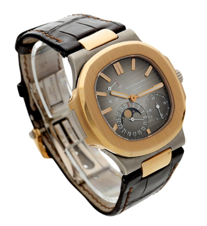 Patek Philippe Nautilus 18K Rose Gold & 18K White Gold Mens Watch