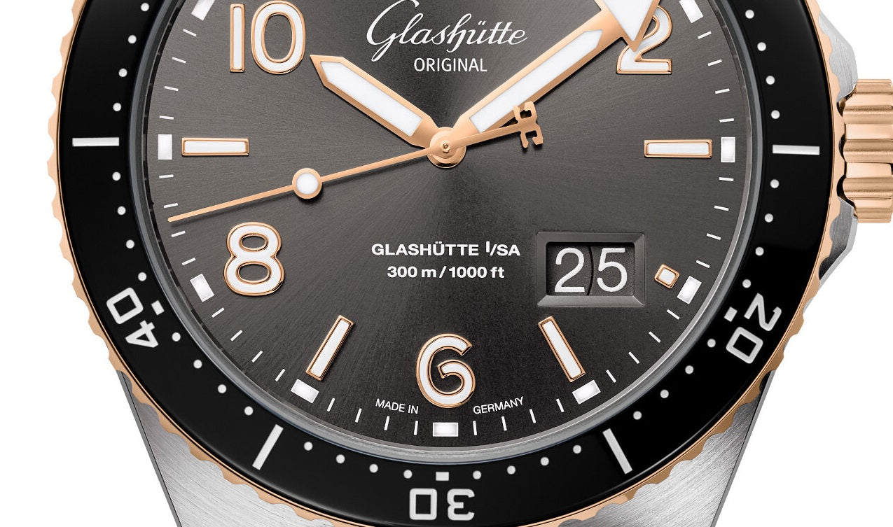 Glashutte Original Spezialist SeaQ Panorama Date Stainless steel & Red Gold Men's Watch - Premium Luxury Product