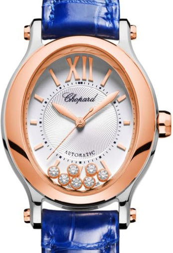 Chopard Happy Sport Oval Stainless Steel and Ethical Rose Gold & Diamonds Ladies Watch - Premium Luxury Product
