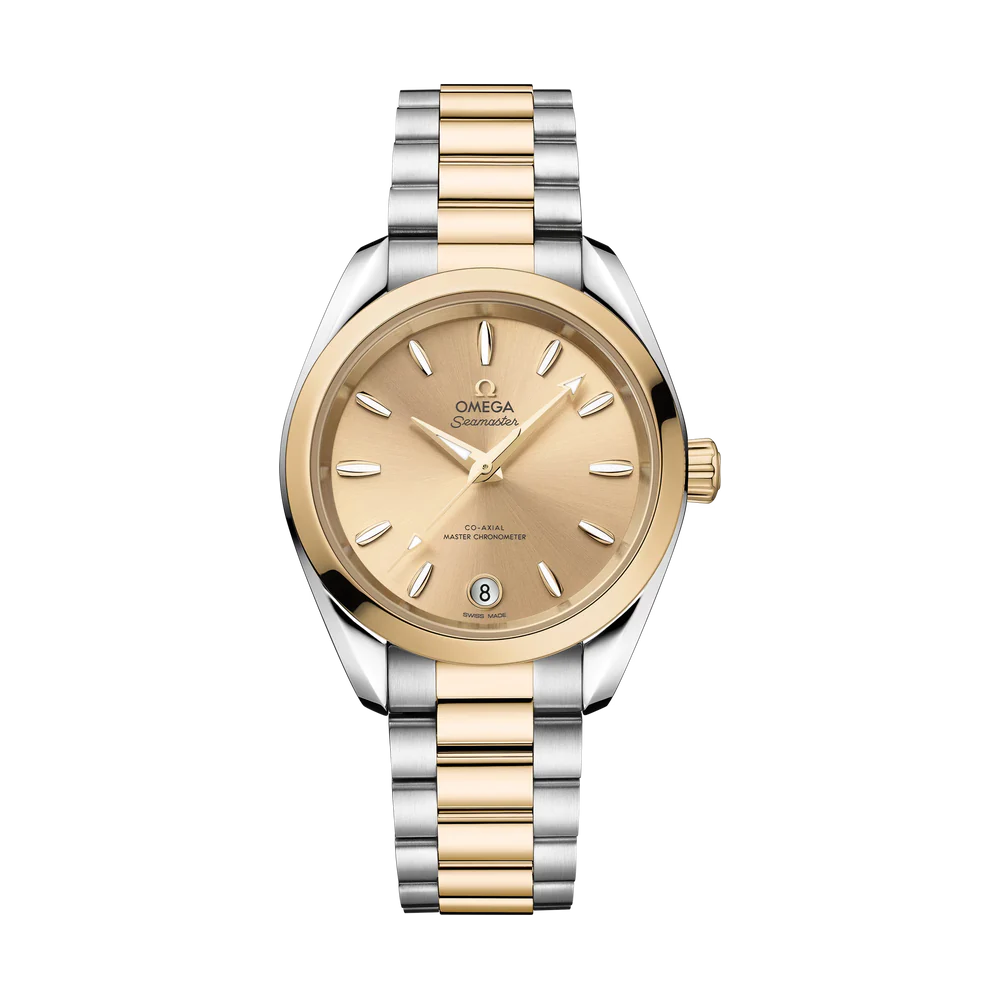 Omega Seamaster Aqua Terra Stainless steel &amp; 18K Moonshine™ gold Lady's Watch - Premium Luxury Product