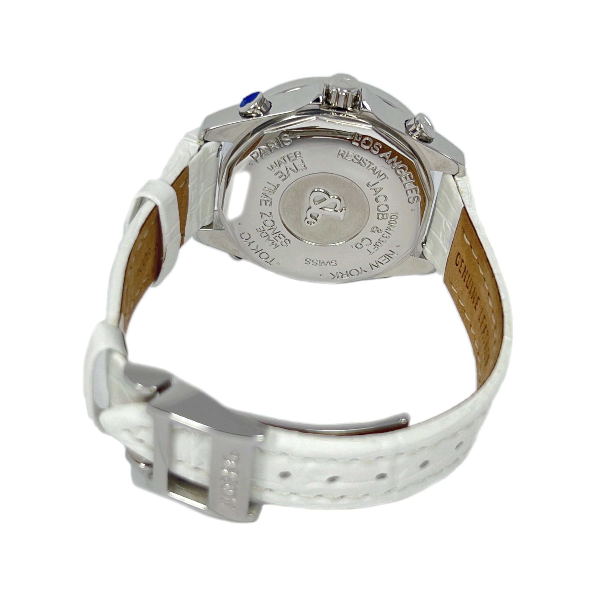 Jacob &amp; Co Five Time Zone Stainless Steel and White Diamonds Watch - Premium Luxury Product