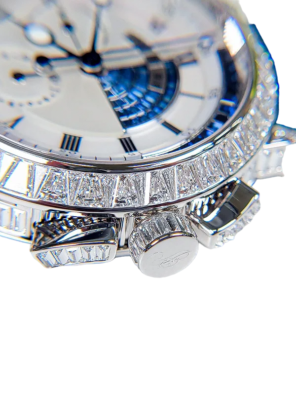Breguet Marine Chronograph 18K White Gold & Diamonds & Sapphires Men's Watch - Premium Luxury Product