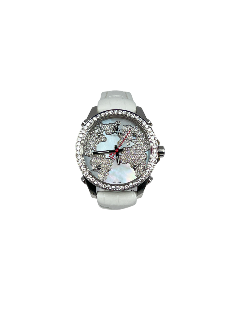 Jacob &amp; Co Five Time Zone Stainless Steel and White Diamonds Watch - Premium Luxury Product