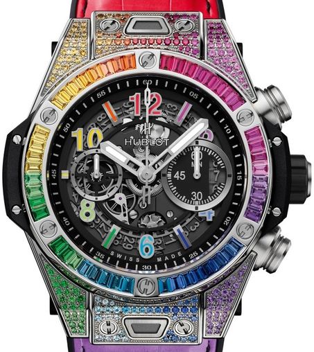 Hublot Unico Big Bang Titanium & 18K White Gold & Colored Gemstones Men's Watch - Premium Luxury Product