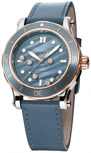 Chopard Happy Sport  Ocean 18ct Rose Gold and Steel Ladies Watch - Premium Luxury Product