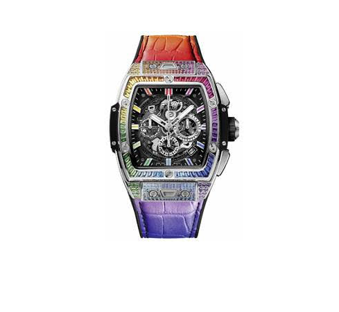 Hublot Spirit of Big Bang Chronograph Titanium & 18K White Gold & Colored Gemstones Man's Watch - Premium Luxury Product