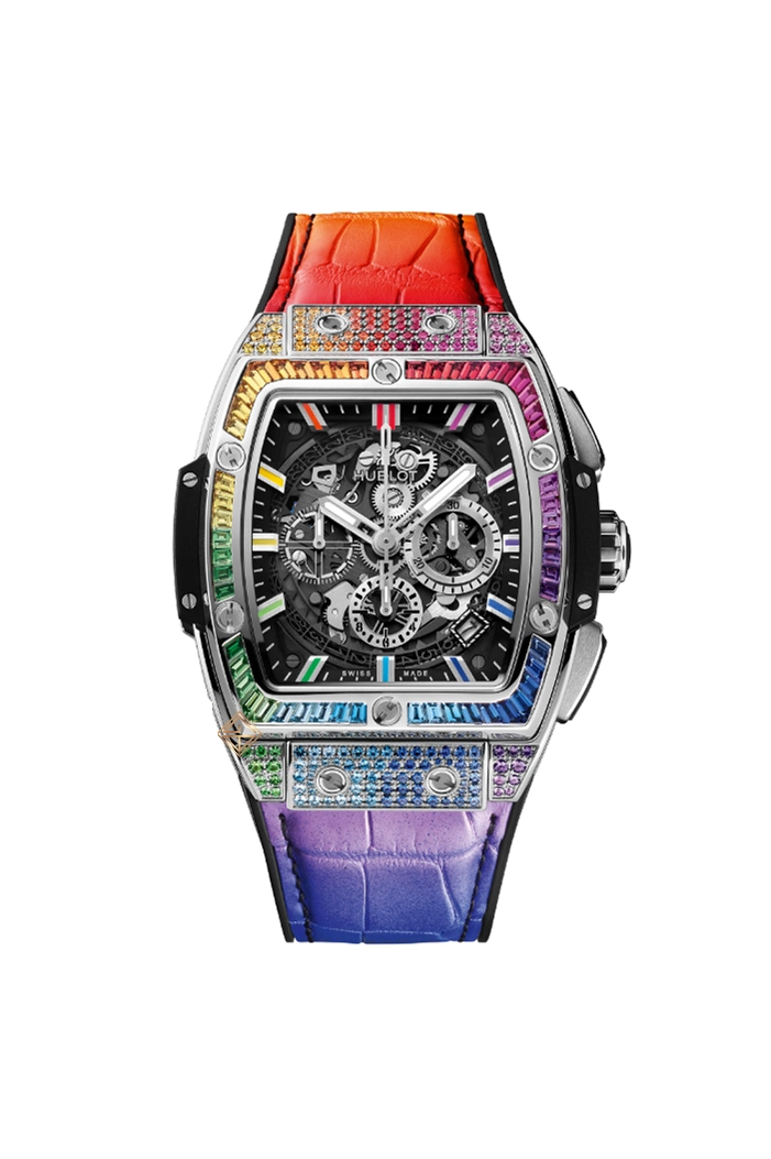Hublot Spirit of Big Bang Chronograph Titanium & 18K White Gold & Colored Gemstones Man's Watch - Premium Luxury Product