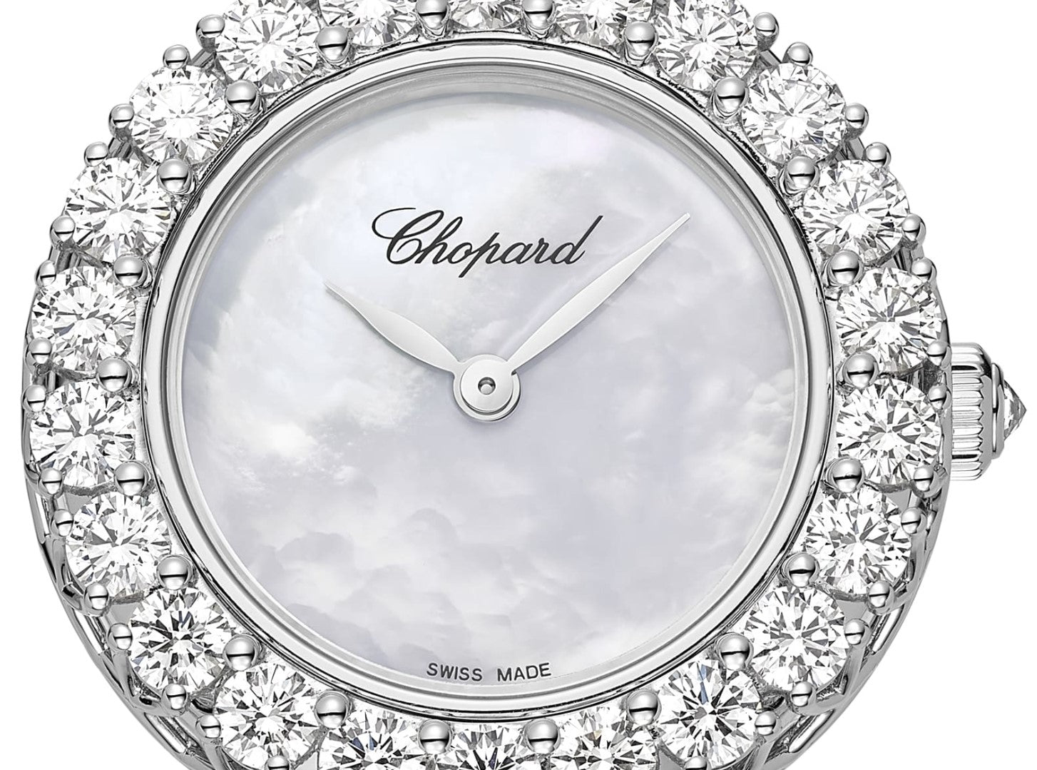 Chopard L’Heure Du Diamant Round Small 18K White Gold & Diamonds Ladies Watch - Premium Luxury Product