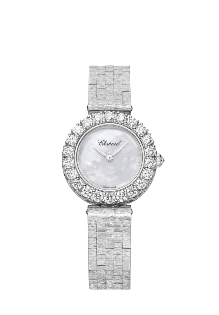Chopard L’Heure Du Diamant Round Small 18K White Gold & Diamonds Ladies Watch - Premium Luxury Product