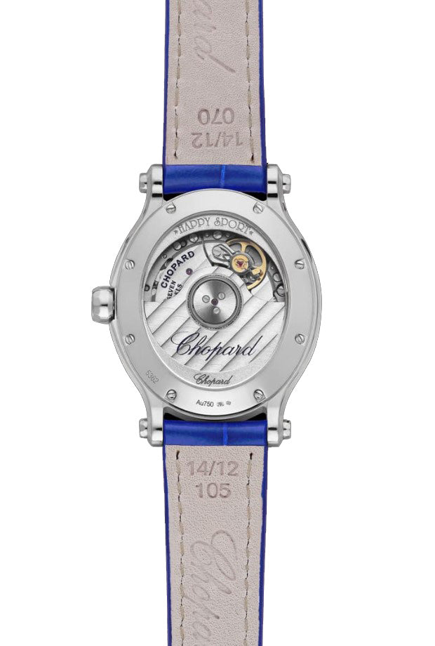 Chopard Happy Sport Oval Ethical White Gold  & Diamonds Ladies Watch - Premium Luxury Product