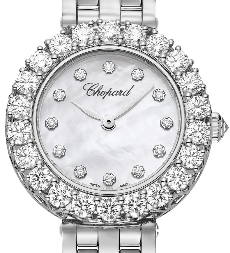 Chopard L’Heure Du Diamant Round Small 18K White Gold & Diamonds Ladies Watch - Premium Luxury Product