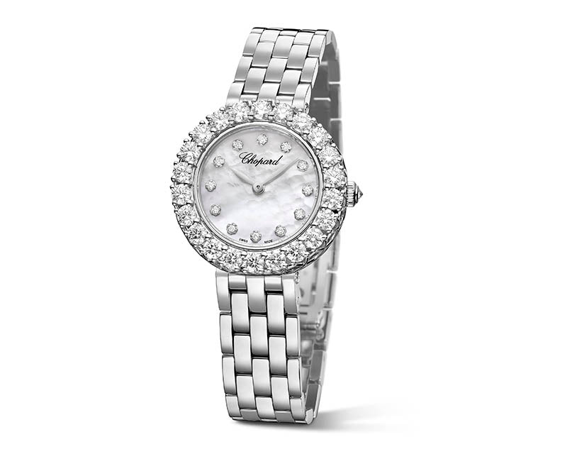 Chopard L’Heure Du Diamant Round Small 18K White Gold & Diamonds Ladies Watch - Premium Luxury Product