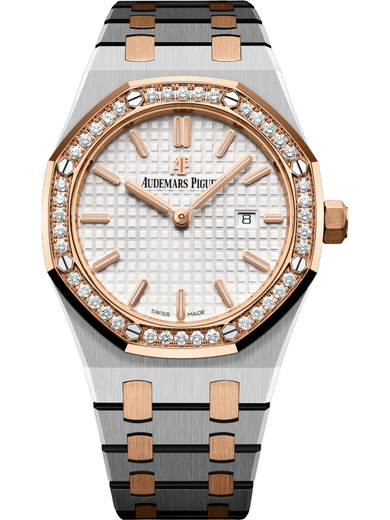 Audemars Piguet Royal Oak Stainless Steel, 18K Pink Gold & Diamonds Ladies Watch - Premium Luxury Product