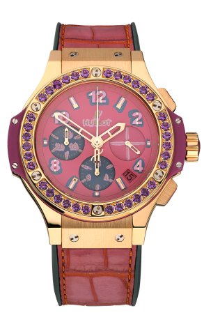 Hublot Big Bang Pop Art Chronograph 18K Yellow Gold & Amethysts Lady's Watch - Premium Luxury Product