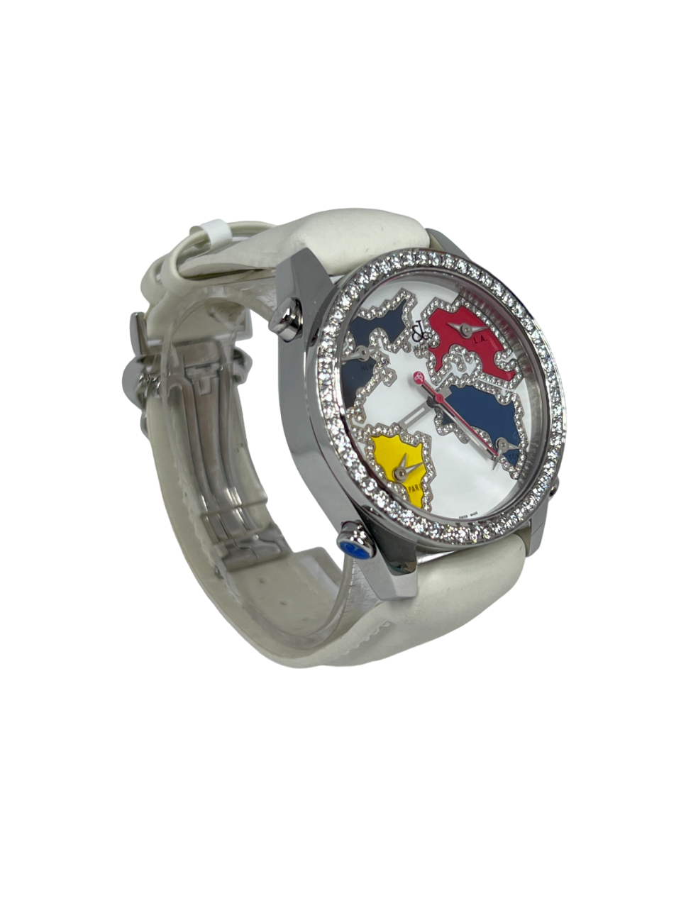 Jacob &amp; Co Five Time Zone Stainless Steel and White Diamonds Watch - Premium Luxury Product