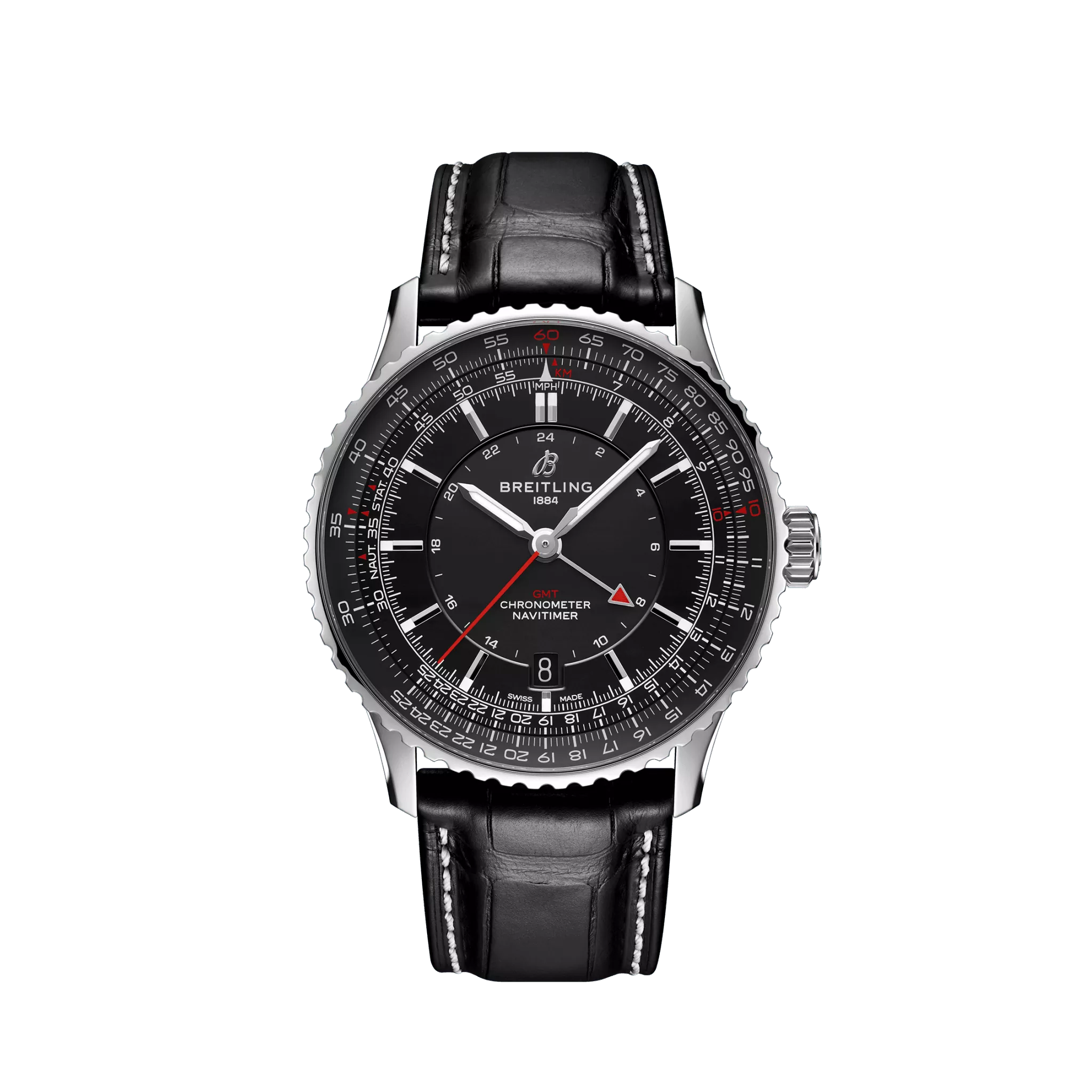 Breitling Navitimer Automatic 41 GMT Stainless steel Men's Watch - Premium Luxury Product