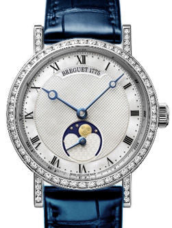 Breguet Classique Moon Phase 18K White Gold & Diamonds Lady's Watch - Premium Luxury Product