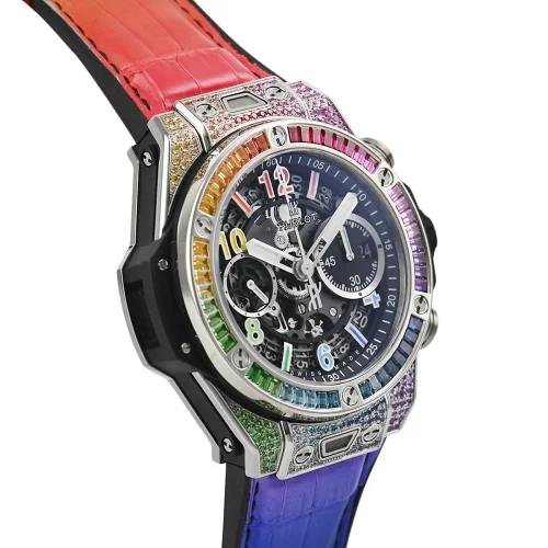 Hublot Unico Big Bang Titanium & 18K White Gold & Colored Gemstones Men's Watch - Premium Luxury Product
