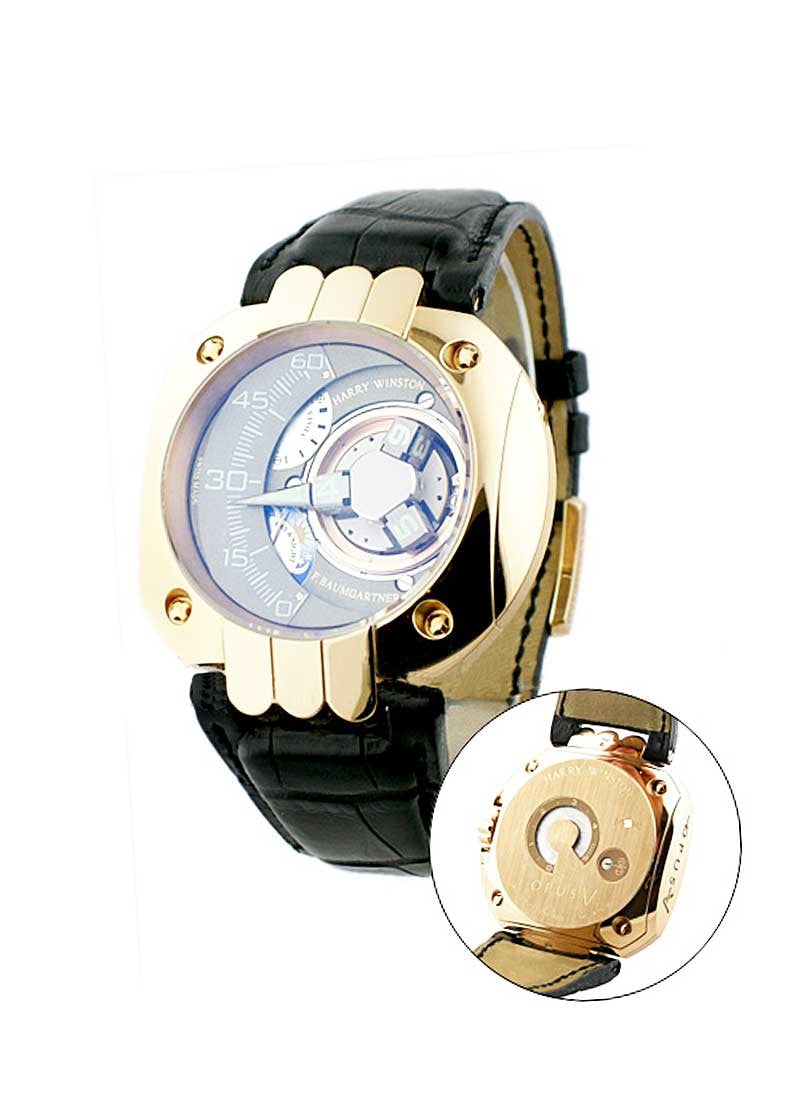 Harry Winston Opus V Sattelite by Felix Baumgartner 18K Rose Gold Men's Watch