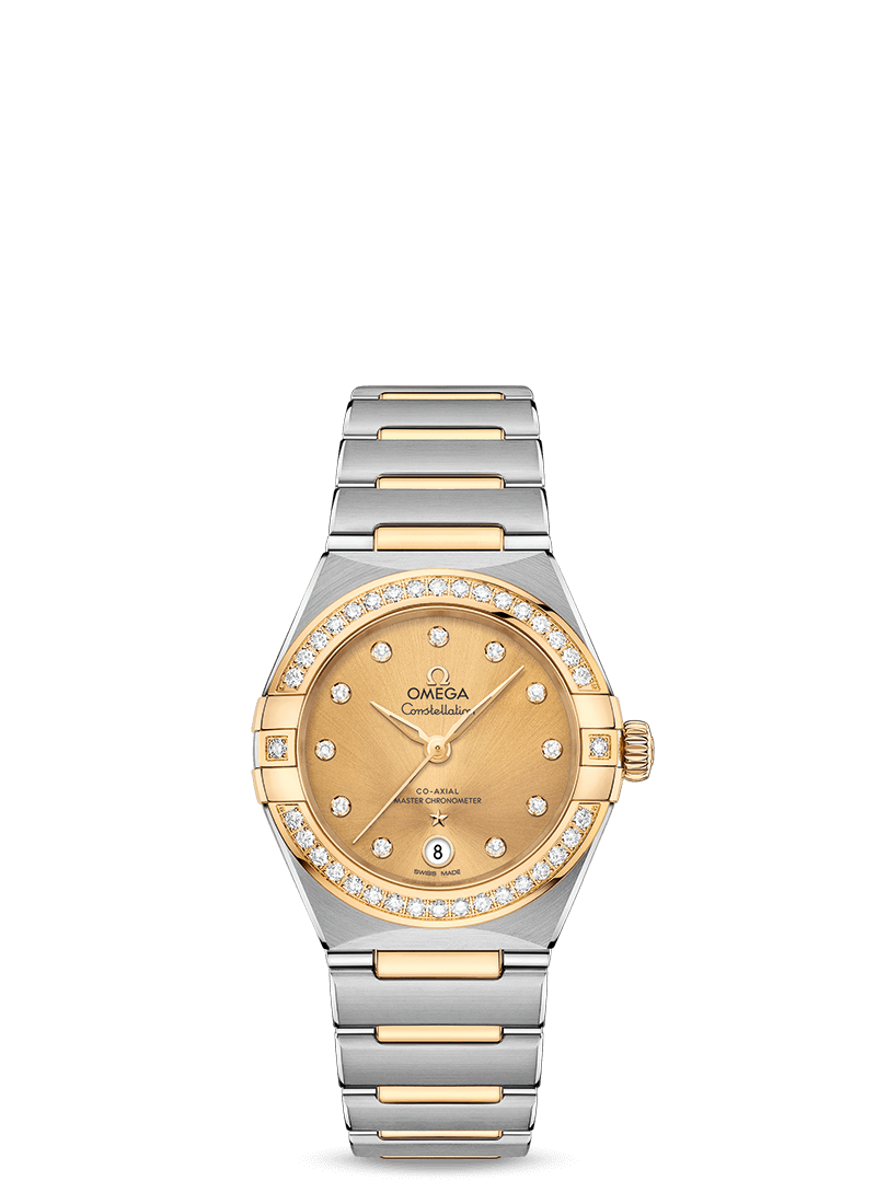 Omega Constellation Co-Axial Master Chronometer Stainless steel & Yellow Gold & Diamond Lady’s Watch - Premium Luxury Product