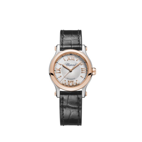 Chopard Happy Sport Stainlees steel and18K Rose Gold & Diamonds Ladies Watch - Premium Luxury Product