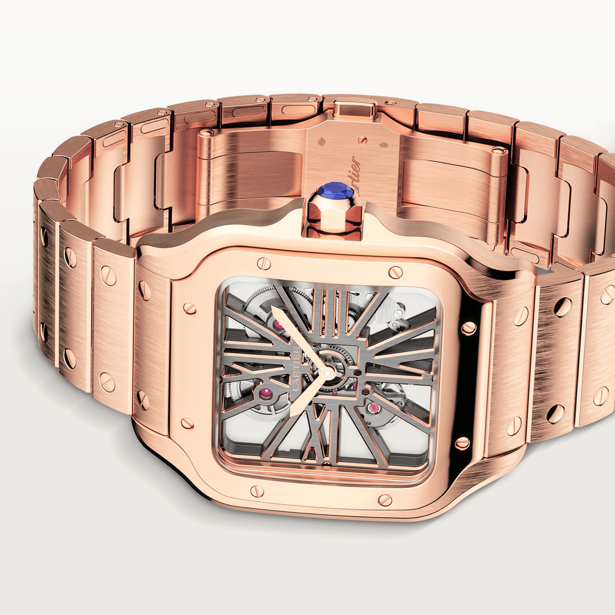 Cartier Santos 18K Rose Gold Men's Watch - Premium Luxury Product