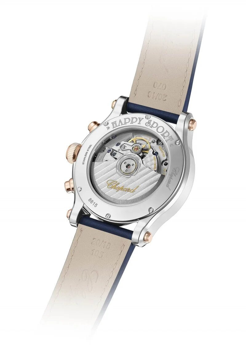 Chopard Happy Sport Chono Stainless steel & Ethical 18K Rose Gold & Diamonds Ladies Watch - Premium Luxury Product