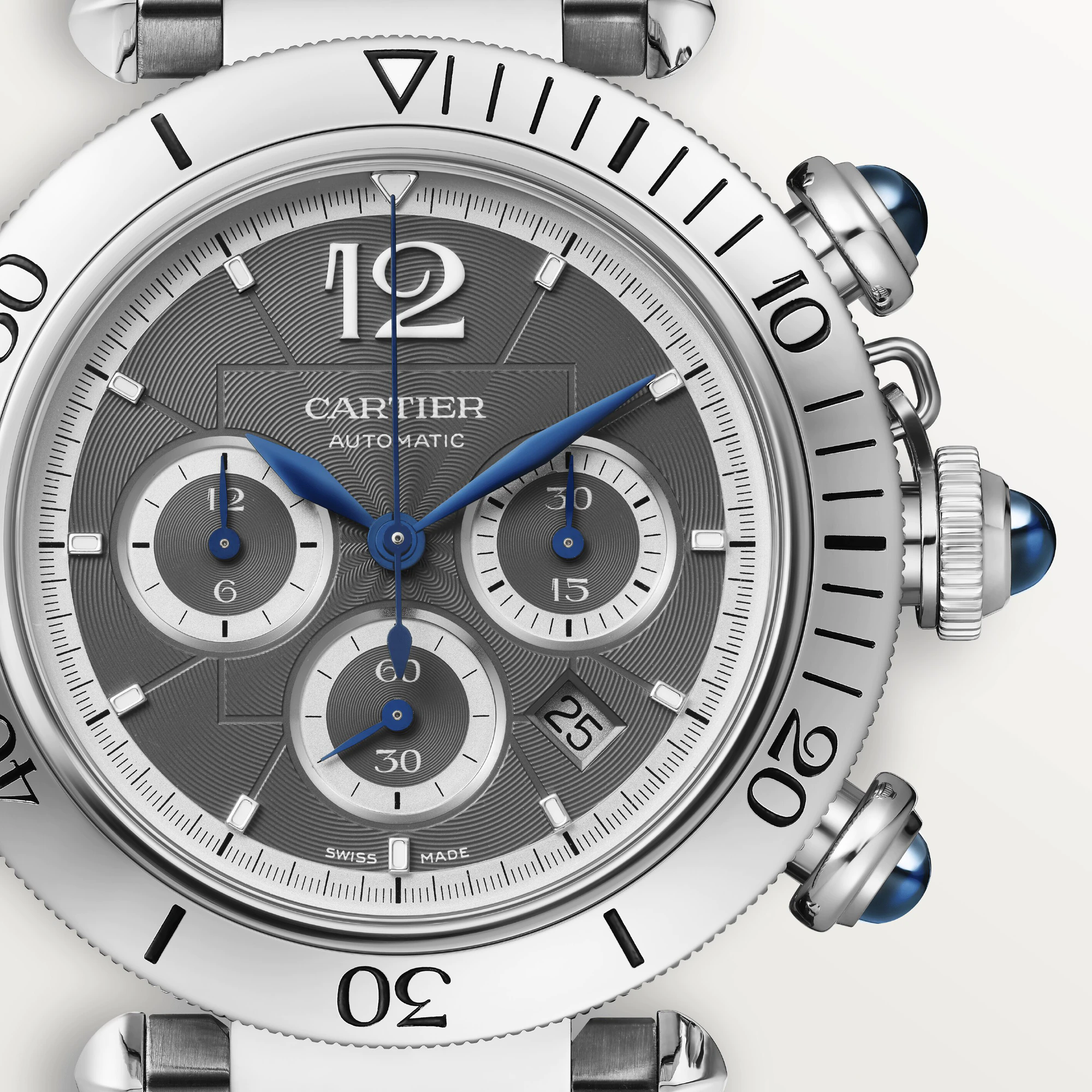Cartier Pasha  Chronograph Stainless steel Men's Watch - Premium Luxury Product