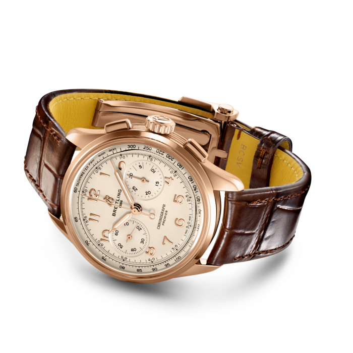 Breitling Premier B09 Chronograph 40 18K Red Gold Unisex Watch - Premium Luxury Product
