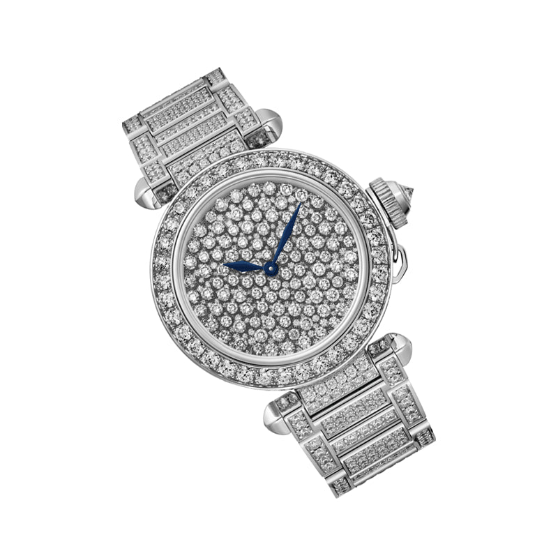 Cartier Pasha 35 mm White Gold & Diamonds Lady's Watch - Premium Luxury Product