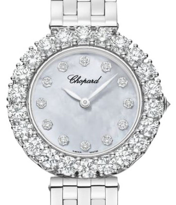 Chopard L’Heure Du Diamant Round Small 18K White Gold & Diamonds Ladies Watch - Premium Luxury Product