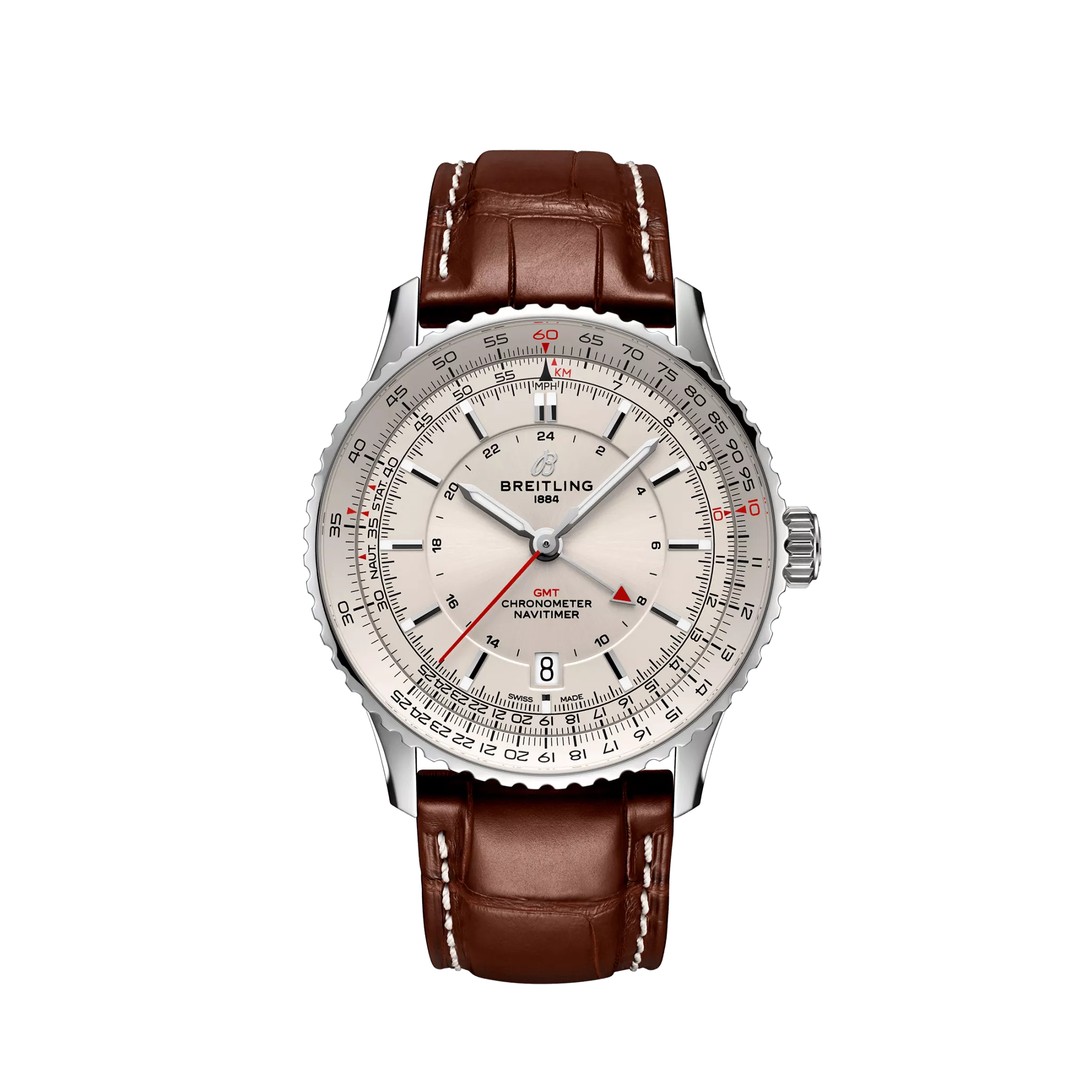 Breitling Navitimer Automatic 41 GMT Stainless steel Men's Watch - Premium Luxury Product
