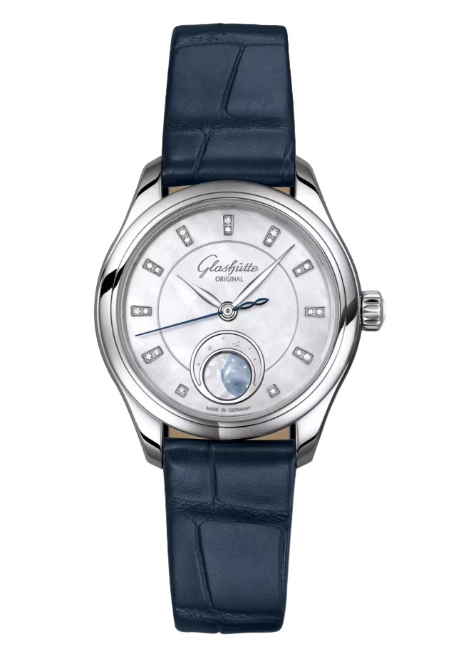 Glashutte Original Serenade Luna Moon Phase Stainless steel & Diamonds Lady's Watch - Premium Luxury Product