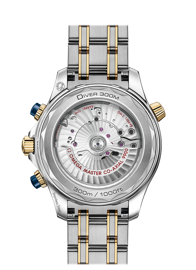 Omega Seamaster Diver Co-Axial Chronometer Chronograph Stainless Steel & 18K Yellow Gold Men's Watch - Premium Luxury Product