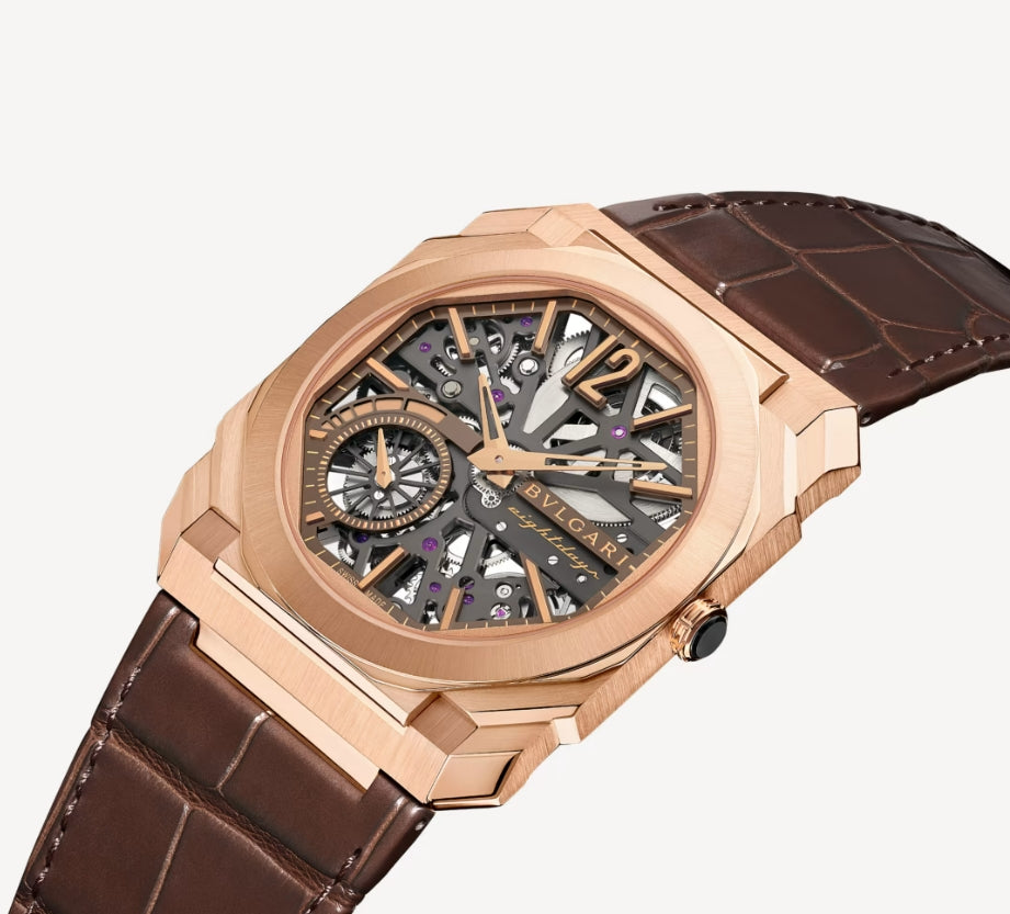 Bvlgari Octo Finissimo Skeleton 8 Days 18K Rose Gold Men's Watch - Premium Luxury Product