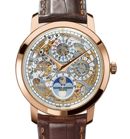 Vacheron Constantin Traditionnelle Skeleton Perpetual Calendar 18K Rose Gold Men's Watch