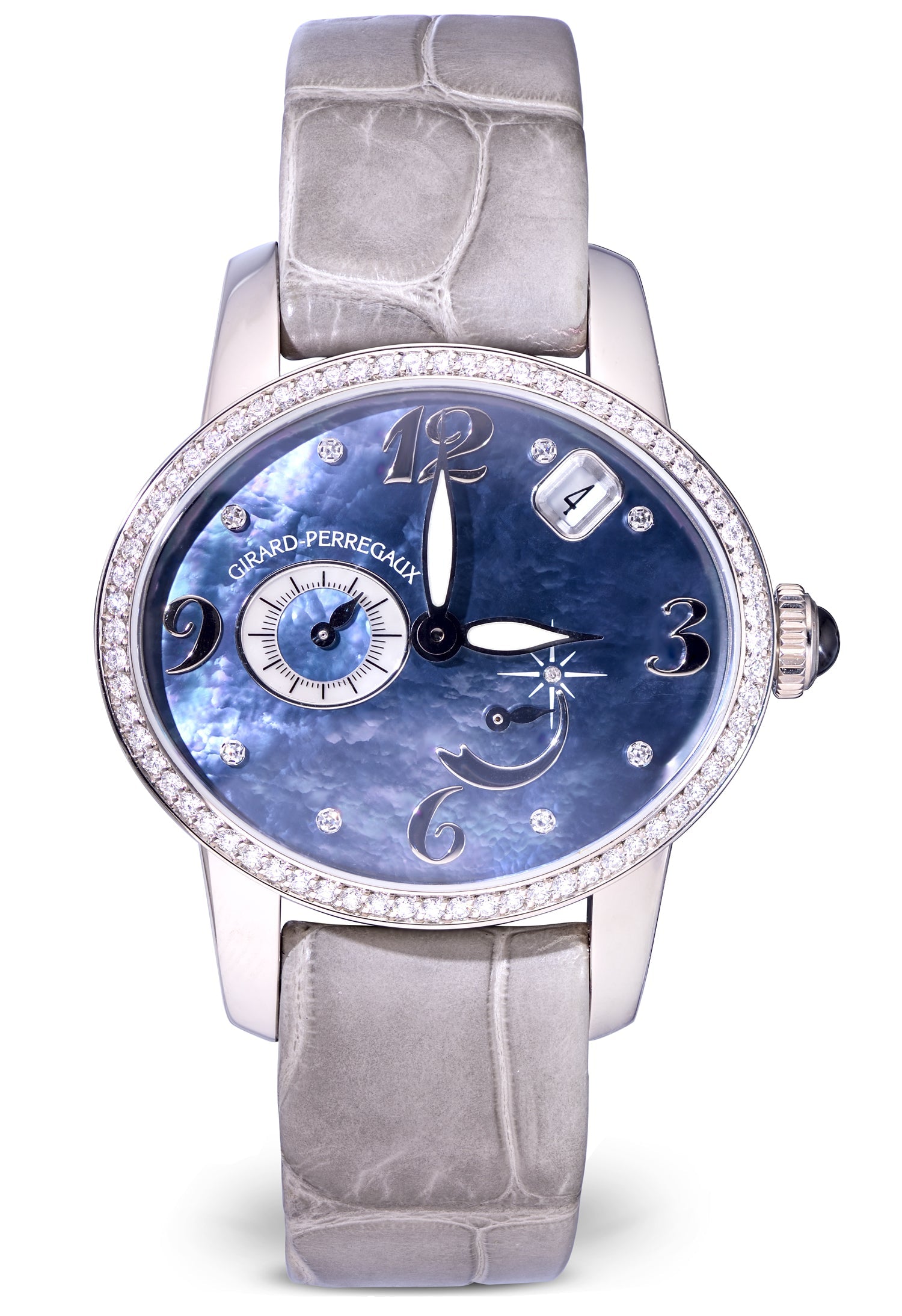 Girard Perregaux Cat's Eye 18K White Gold & Diamonds Ladies Watch - Premium Luxury Product