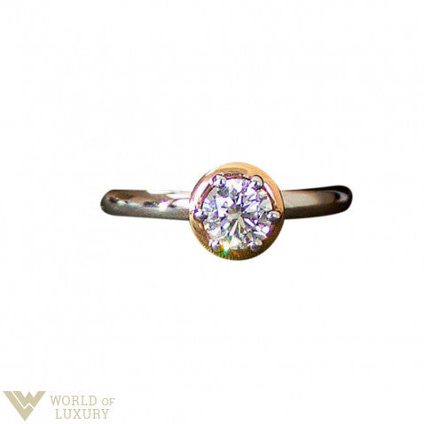 Damiani Domina Platinum & 18k Rose Gold Diamond Ladies Ring - Premium Luxury Product