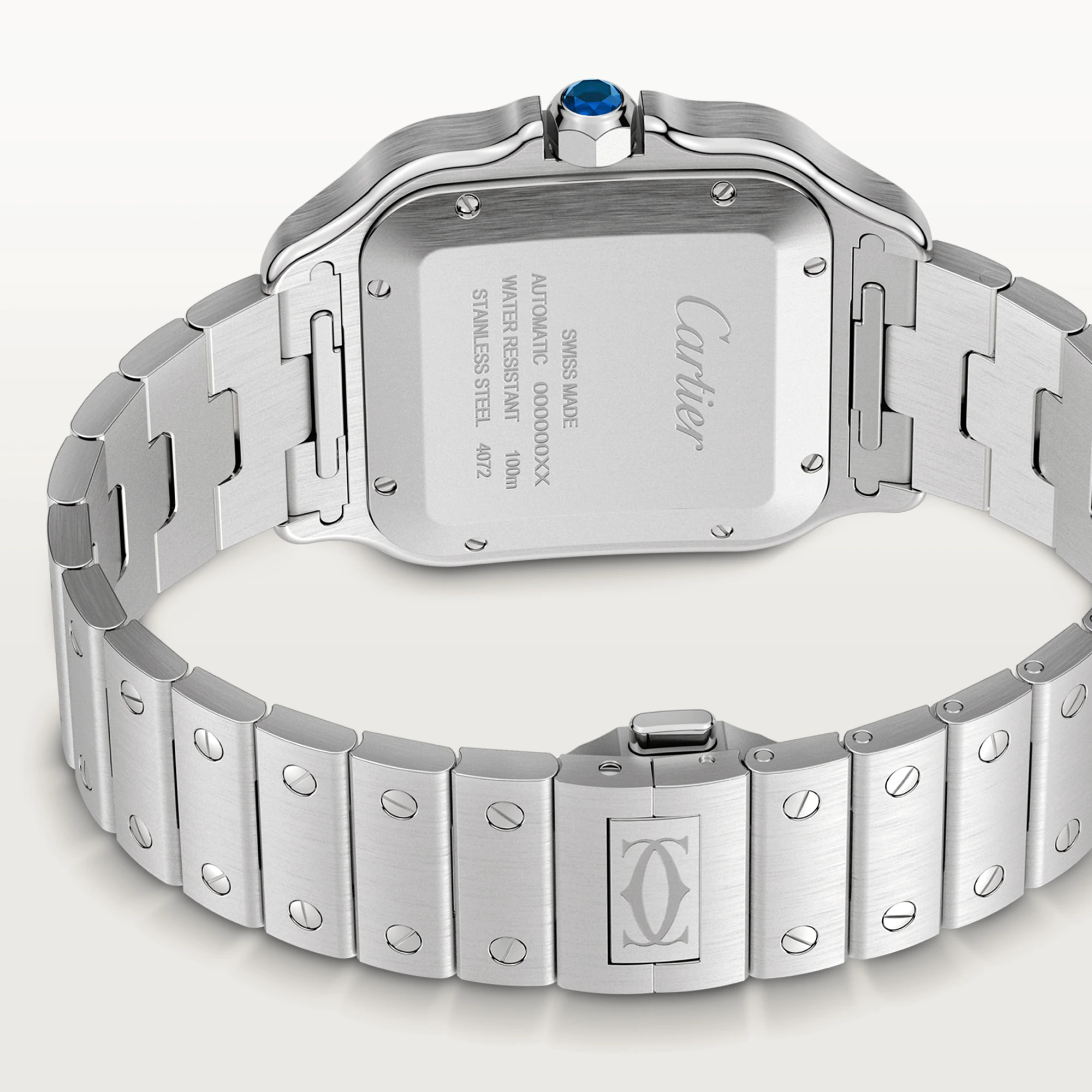 Cartier Santos Stainless Steel & Diamonds Men's Watch - Premium Luxury Product