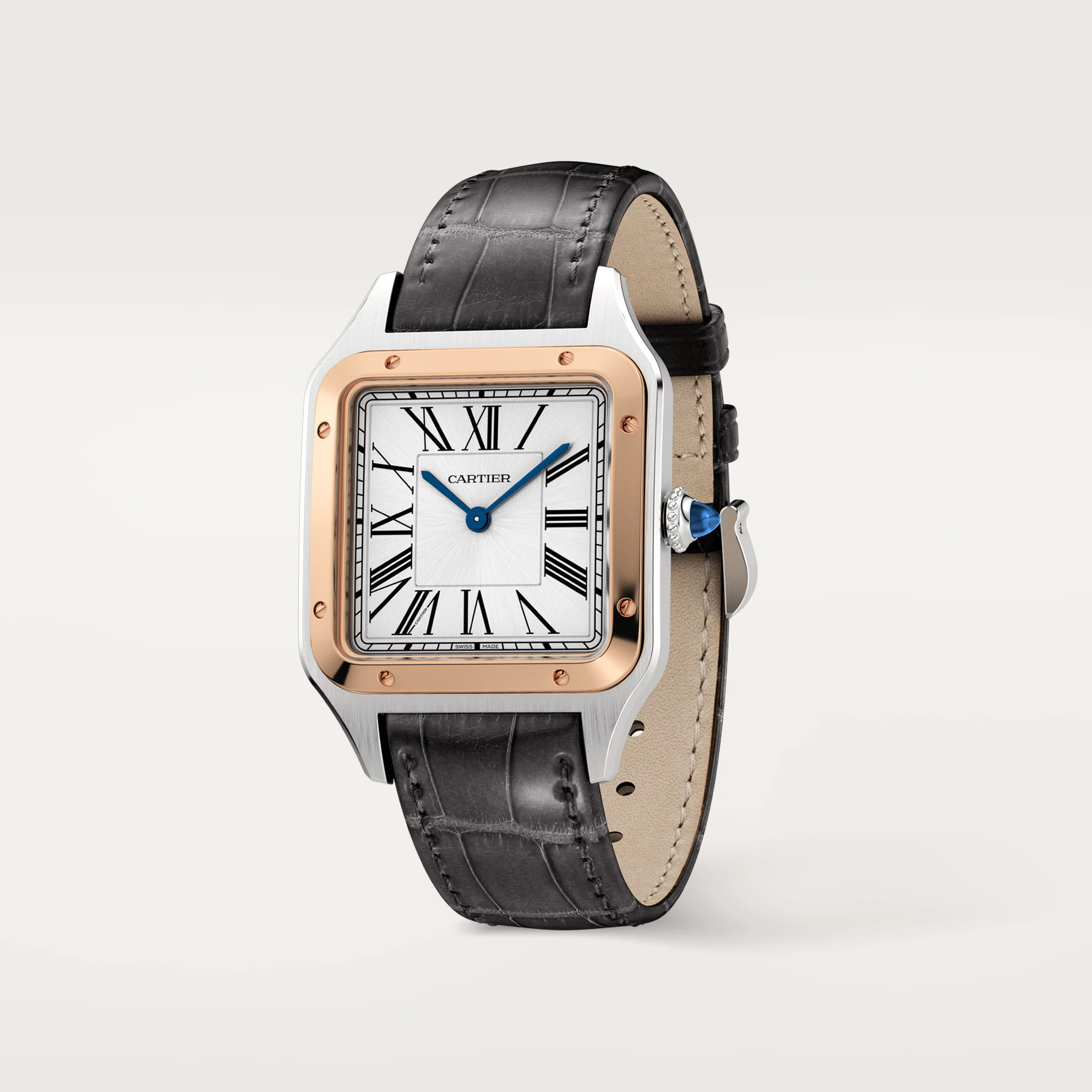 Cartier Santos Stainless Steel & Rose Gold Lady's Watch - Premium Luxury Product