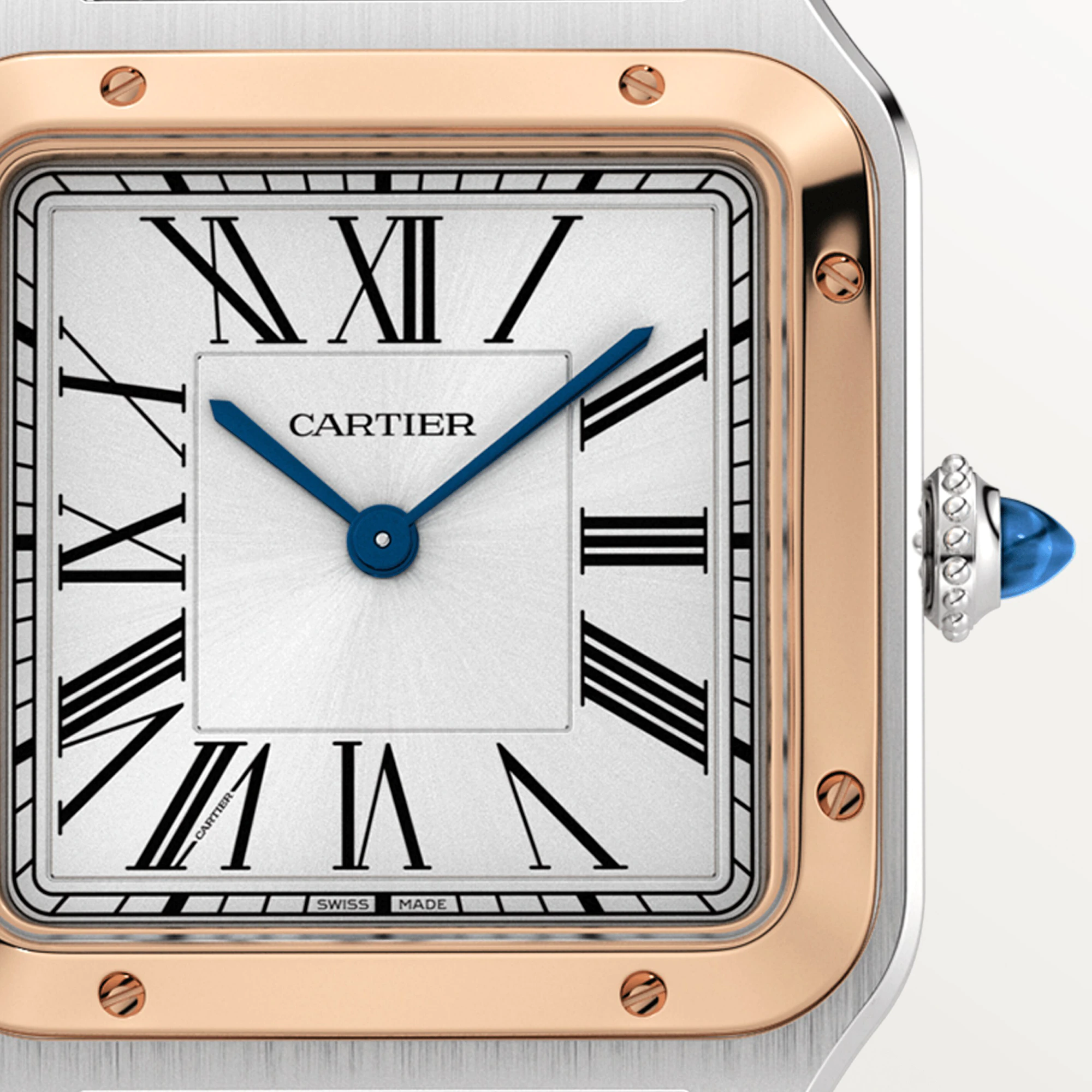 Cartier Santos Stainless Steel & Rose Gold Lady's Watch - Premium Luxury Product