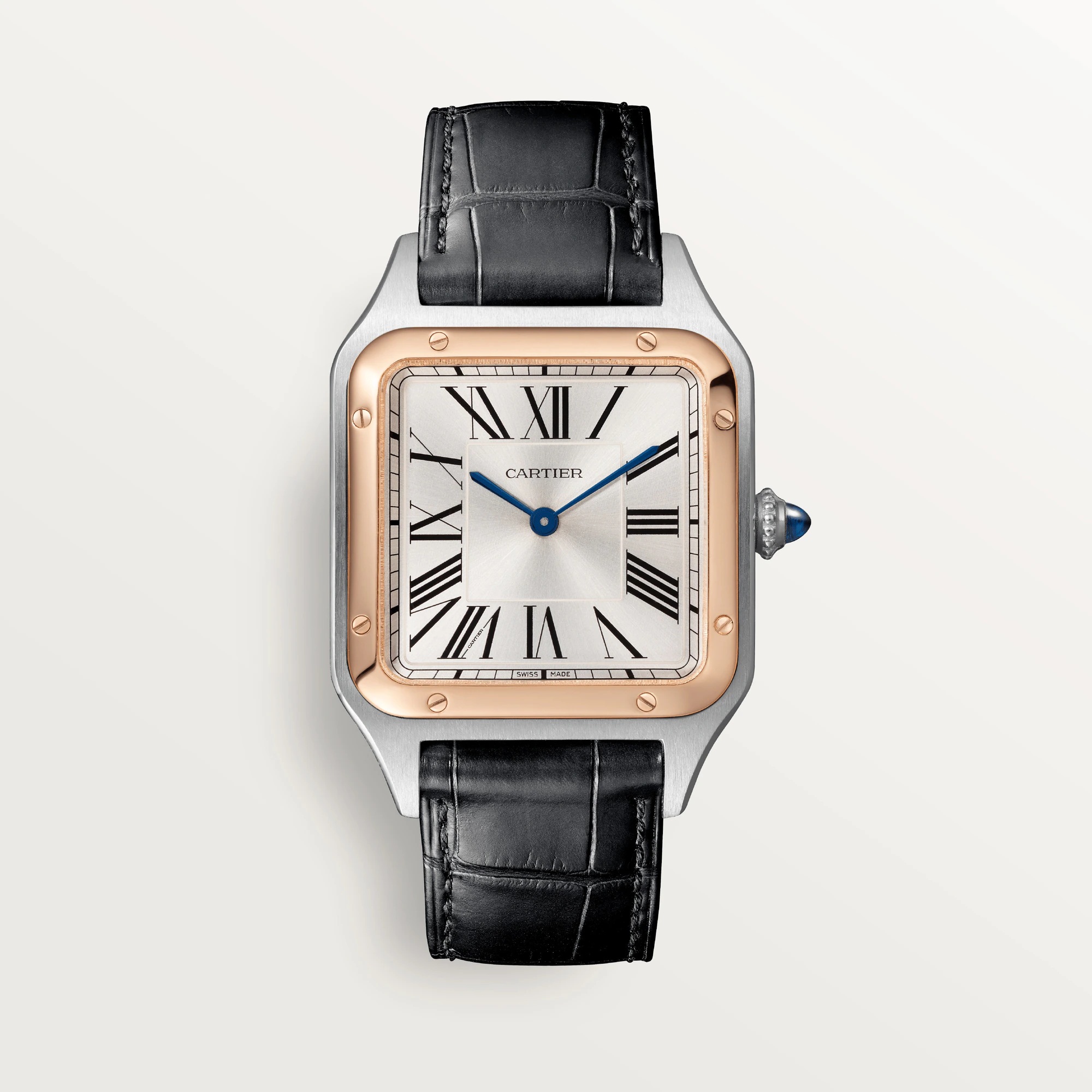 Cartier Santos Stainless Steel & Rose Gold Lady's Watch - Premium Luxury Product