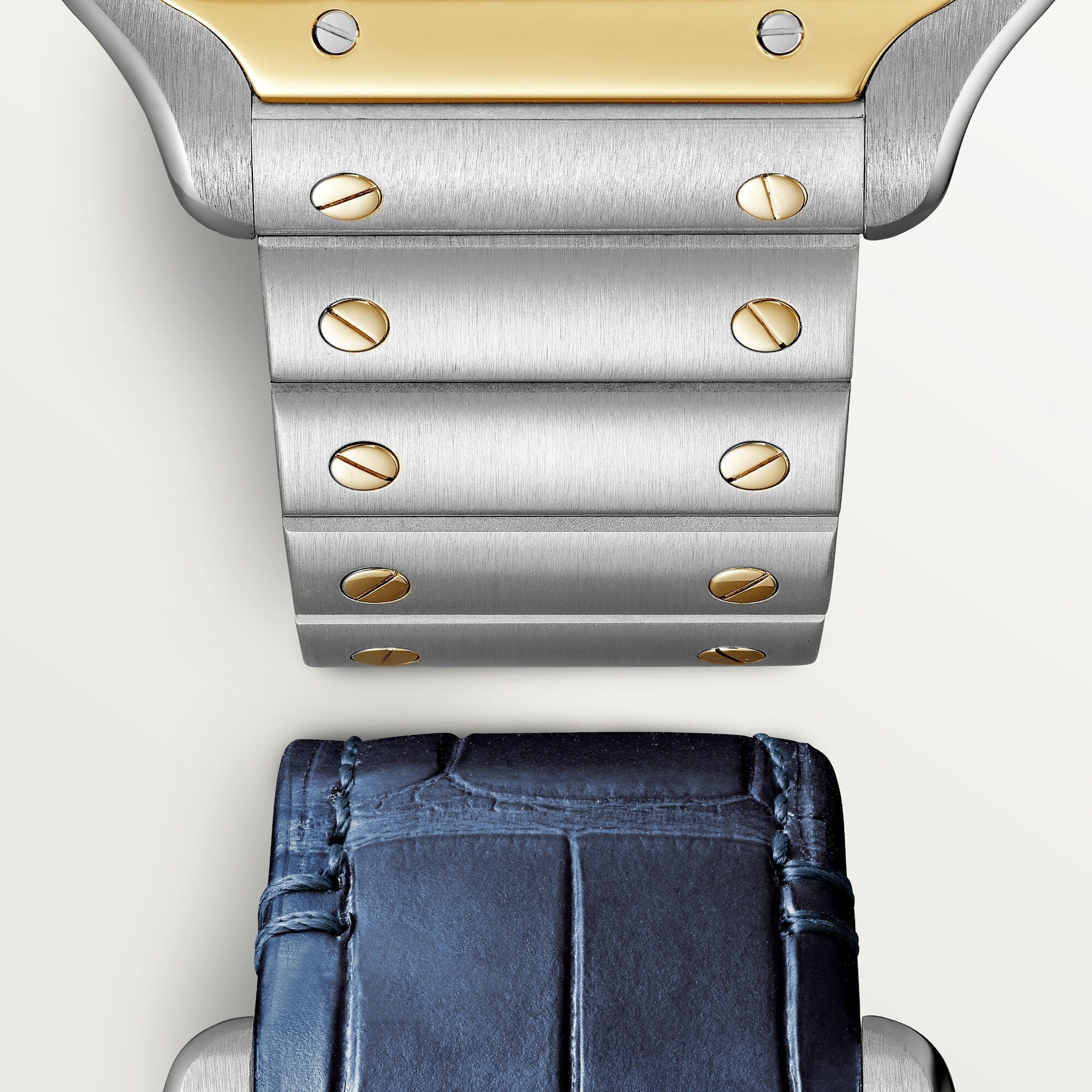 Cartier Santos De Cartier Skeleton Stainless steel & 18K Yellow Gold Men's Watch - Premium Luxury Product